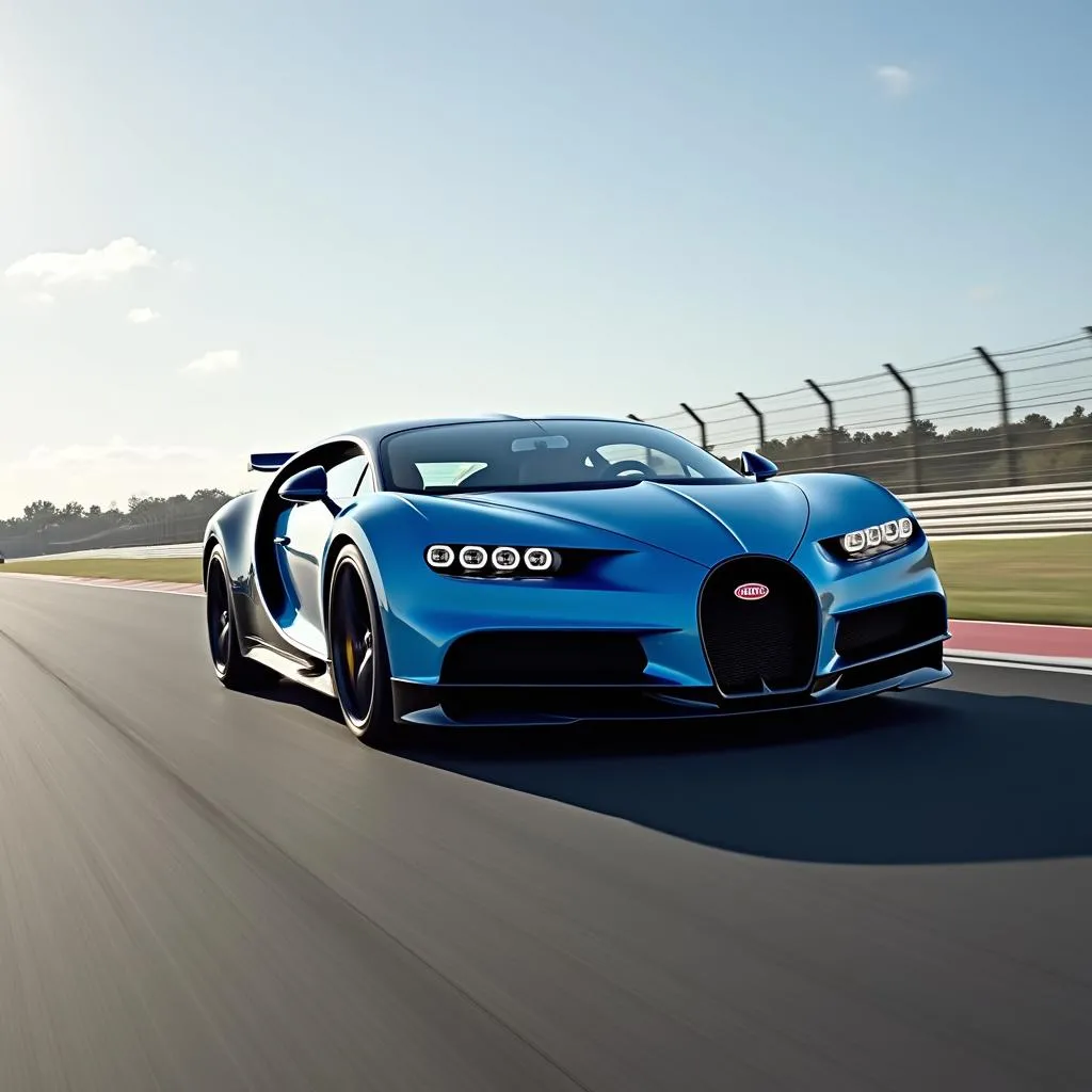 Bugatti Chiron Super Sport 300+ on a track