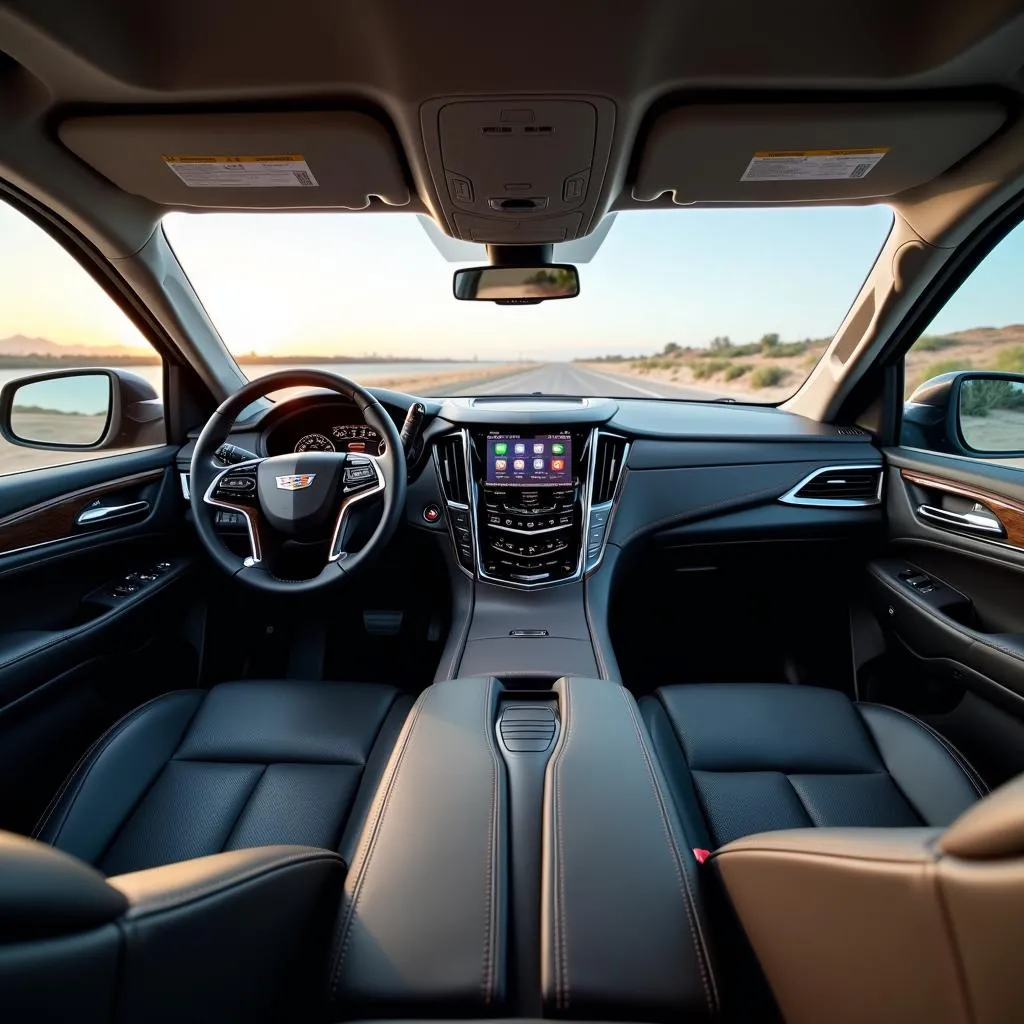 Luxurious interior of the Cadillac Escalade