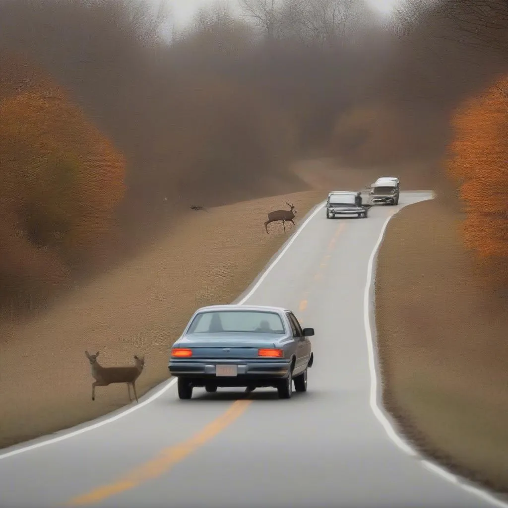 car accident deer