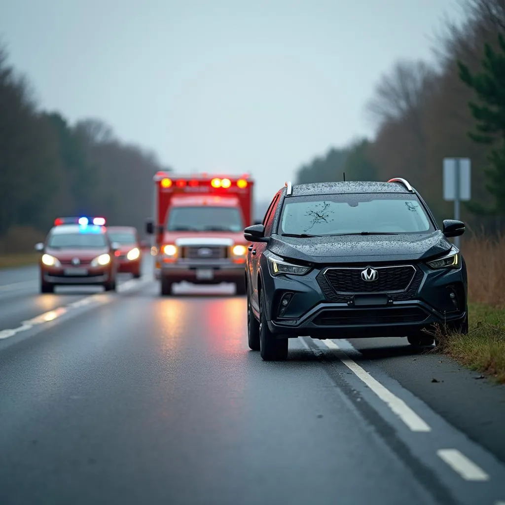 Car Accident on a Busy Highway