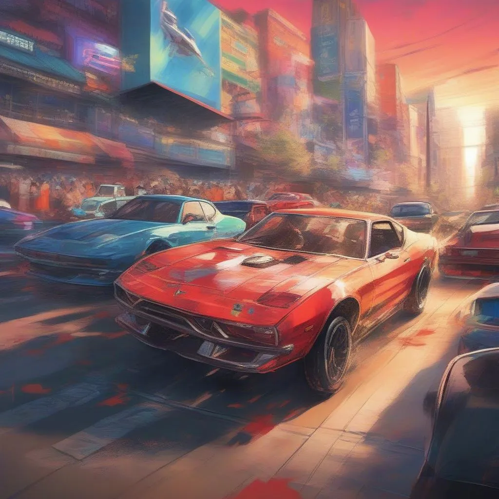 Car Anime Illustration