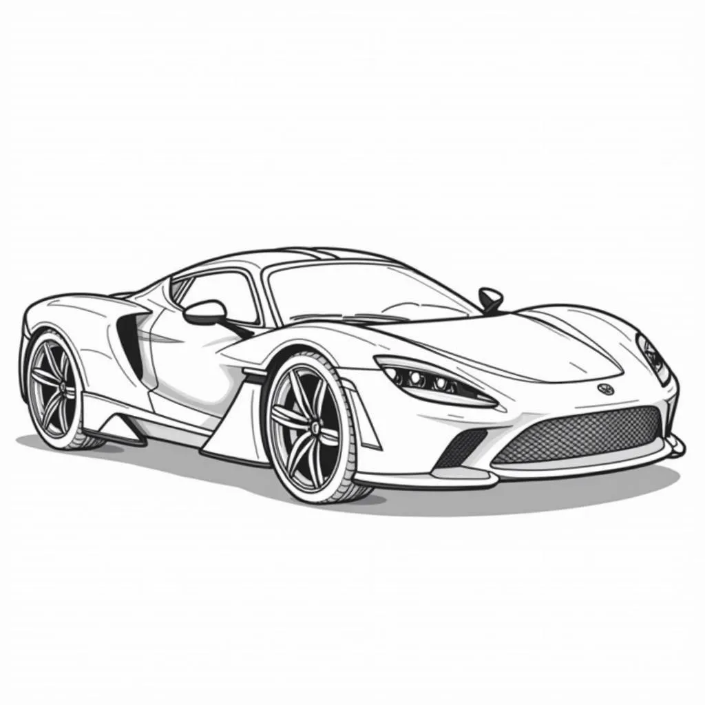 Sports car coloring page