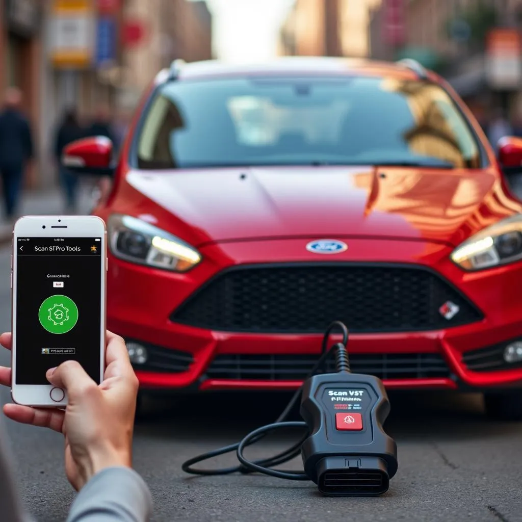 Car Connected to Diagnostic Tool