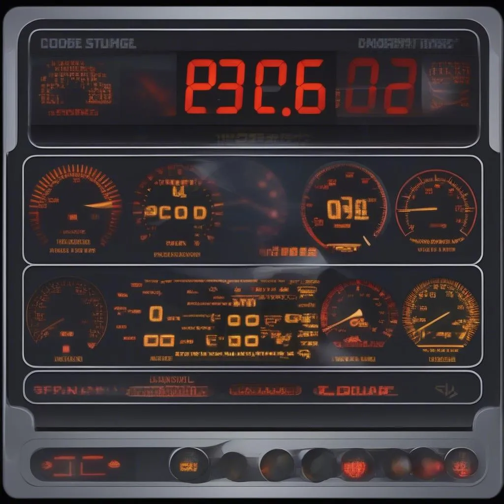 Car Dashboard with Diagnostic Codes