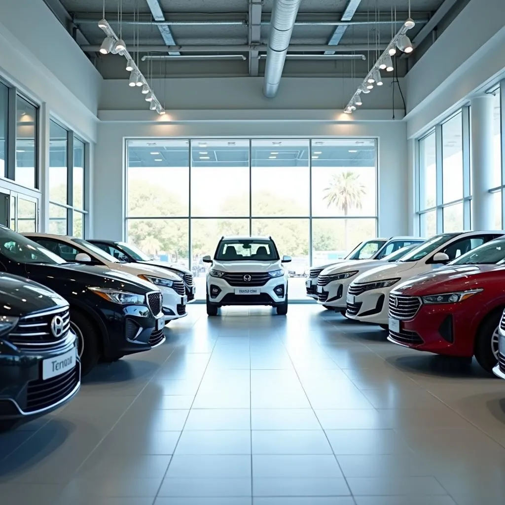 Spacious and Modern Car Dealership Showroom