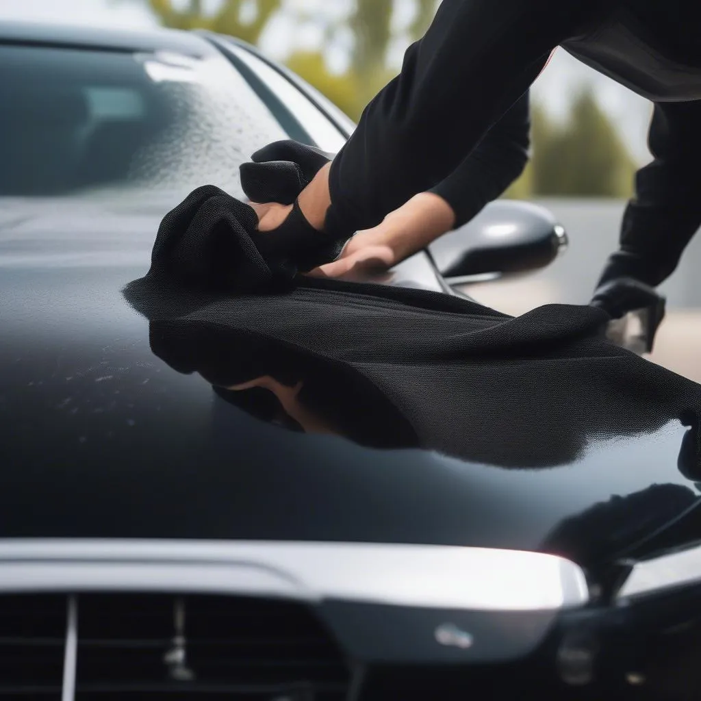 Professional car detail shop cleaning exterior of a vehicle