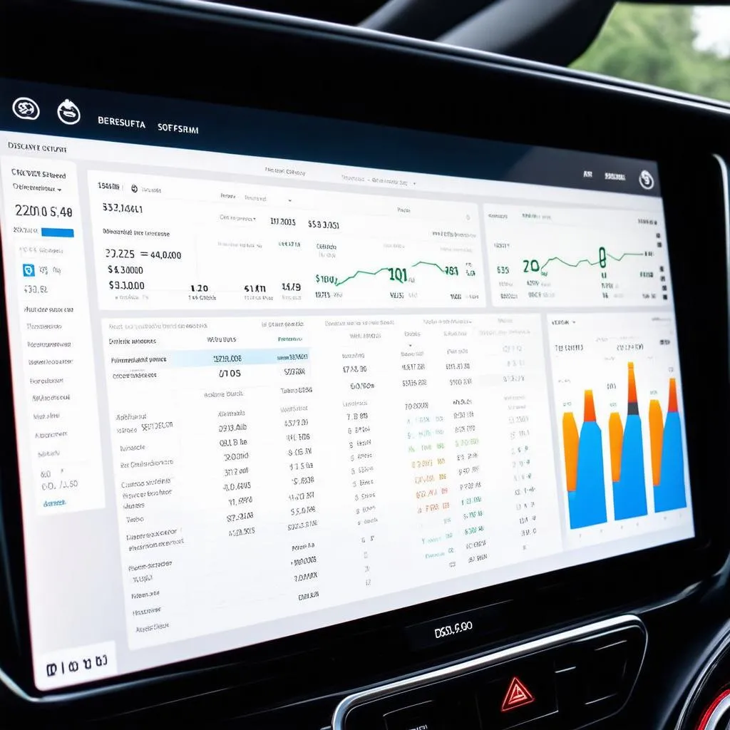 Computer screen displaying car diagnostic software