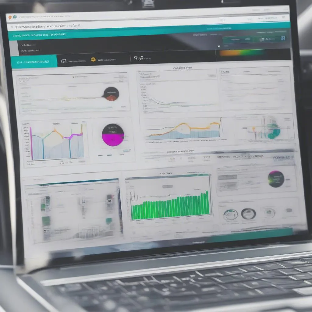 Laptop Displaying Car Diagnostic Software