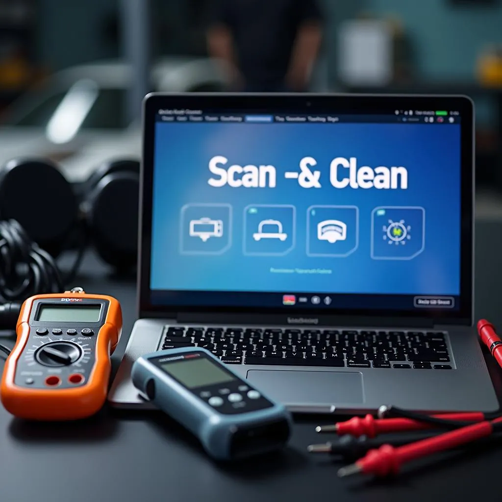 Car Diagnostic Tools and Laptop