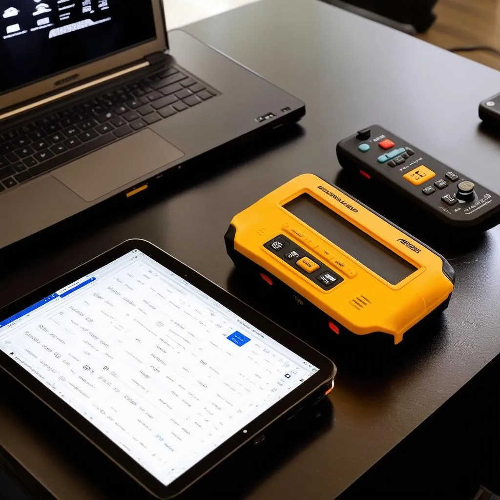 Car diagnostic tools on a table