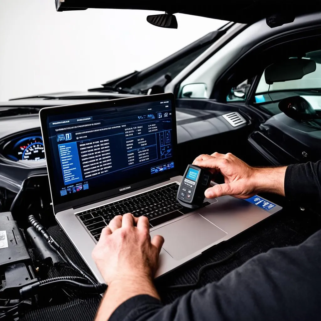 Car Diagnostics on Laptop