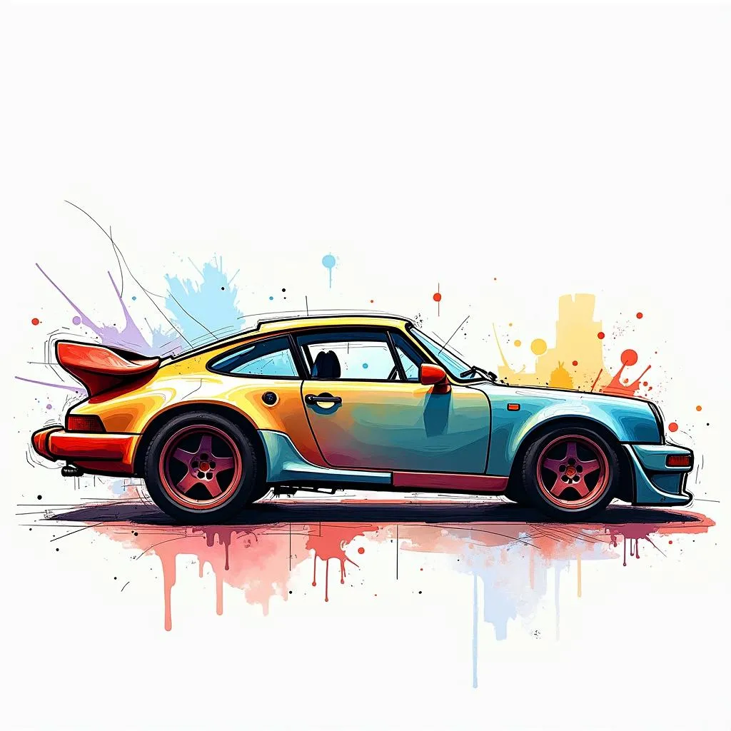 Abstract Car Drawing