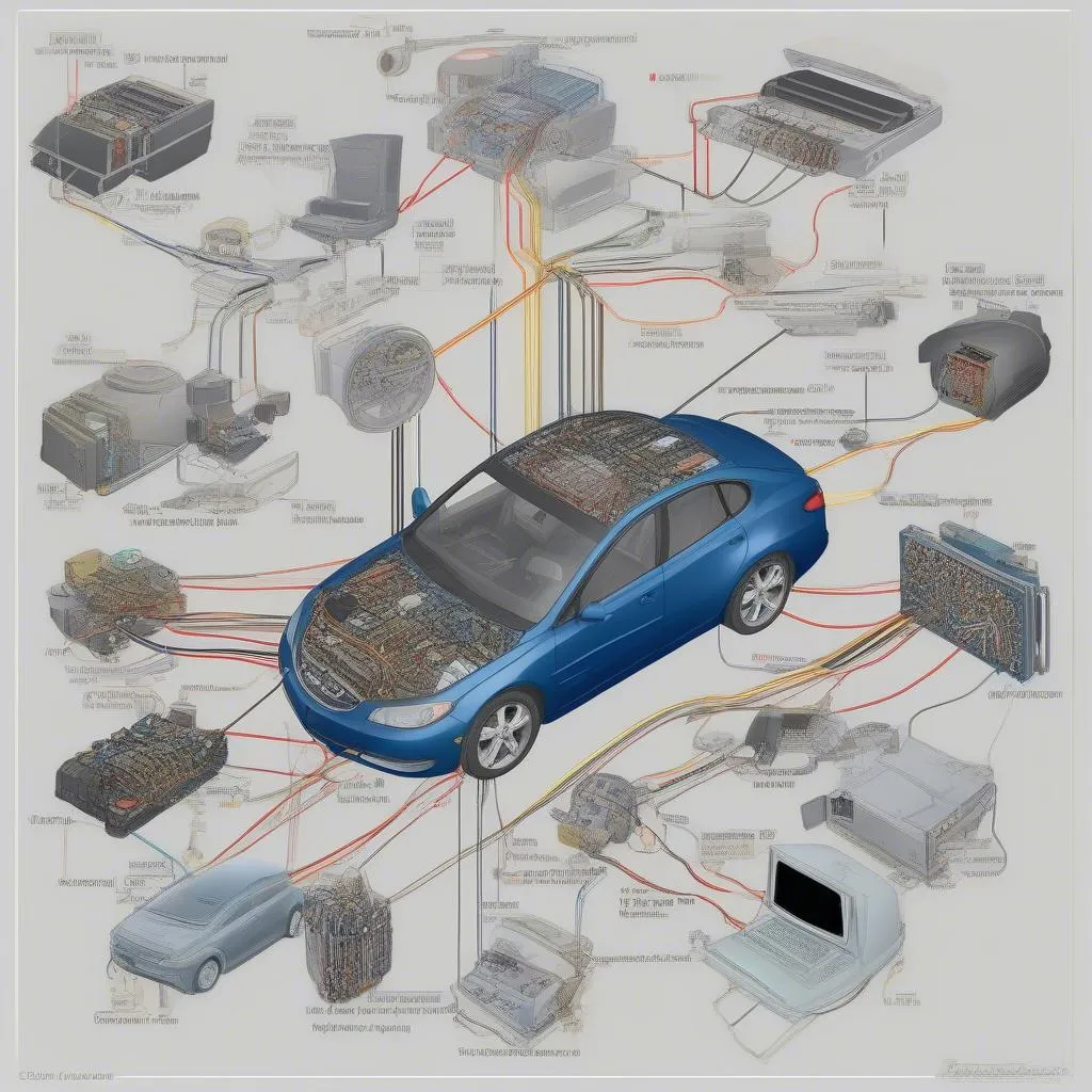 Diagram of a car's electrical system