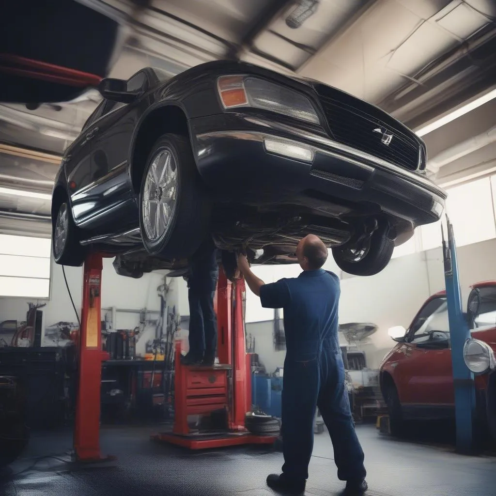 Car Engine Repair in Progress