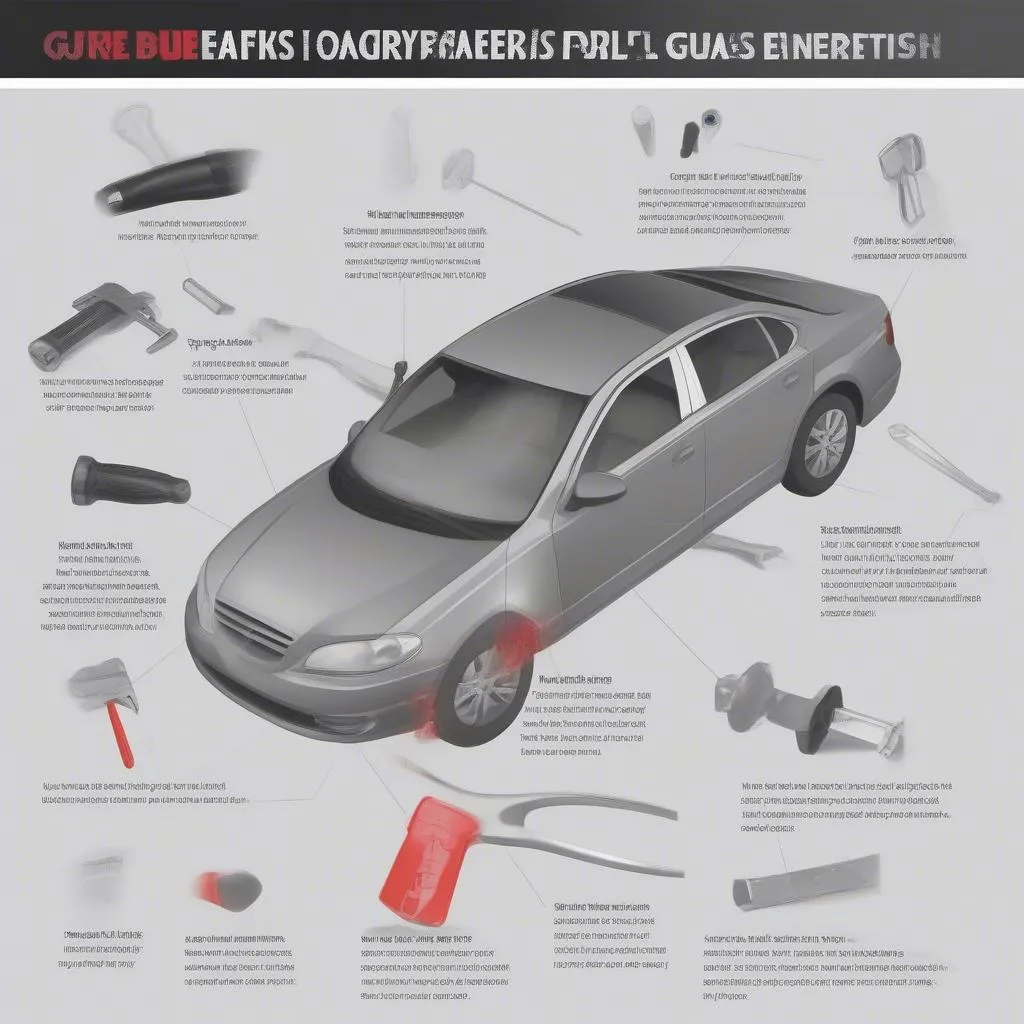 Car glass breaker guide for emergency situations