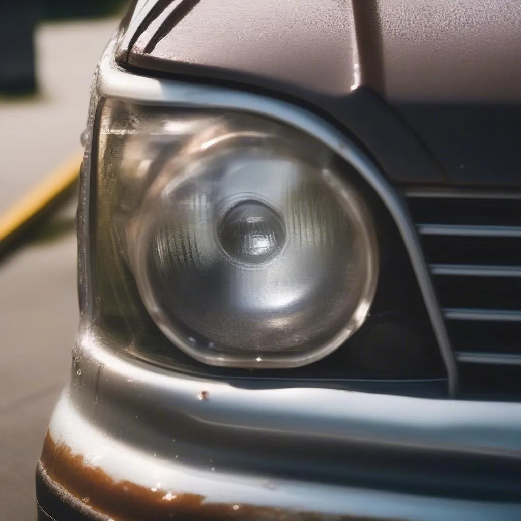 Car Headlight Damaged by Water Intrusion