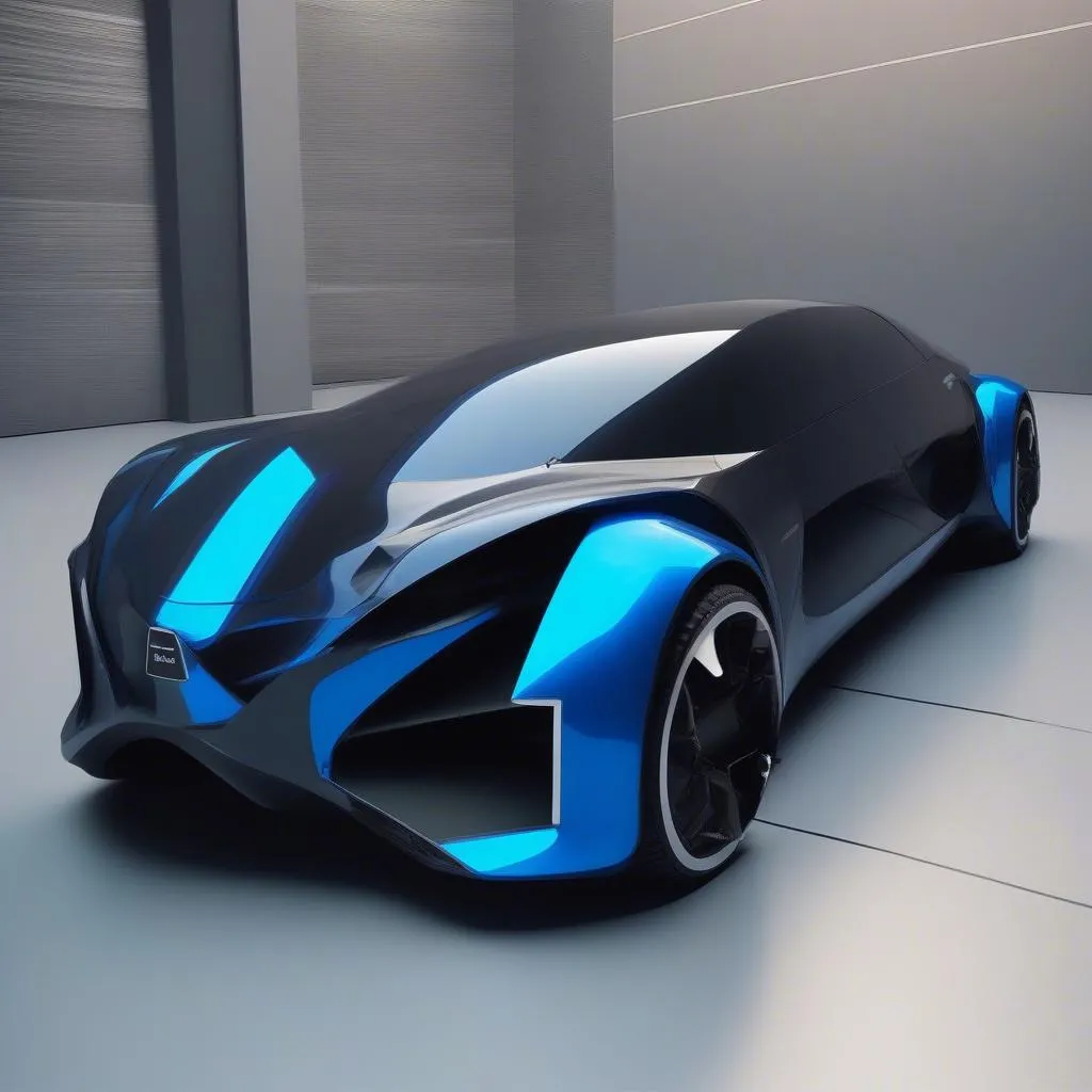 A futuristic electric car