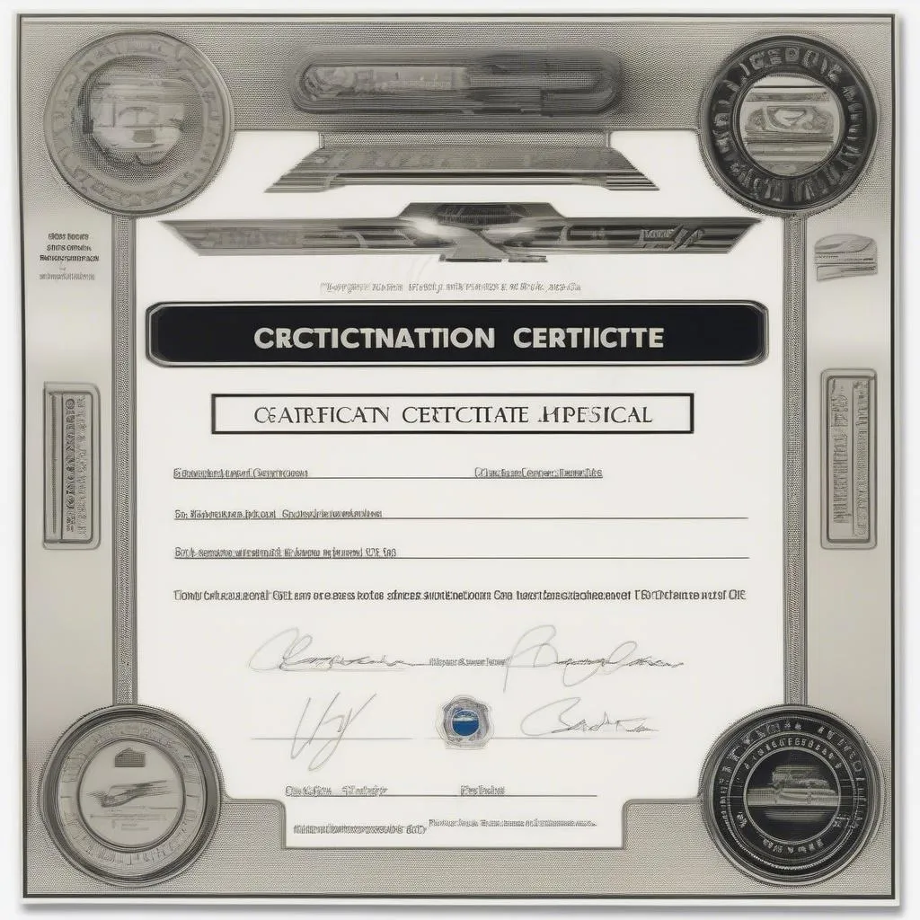 Car inspection certificate