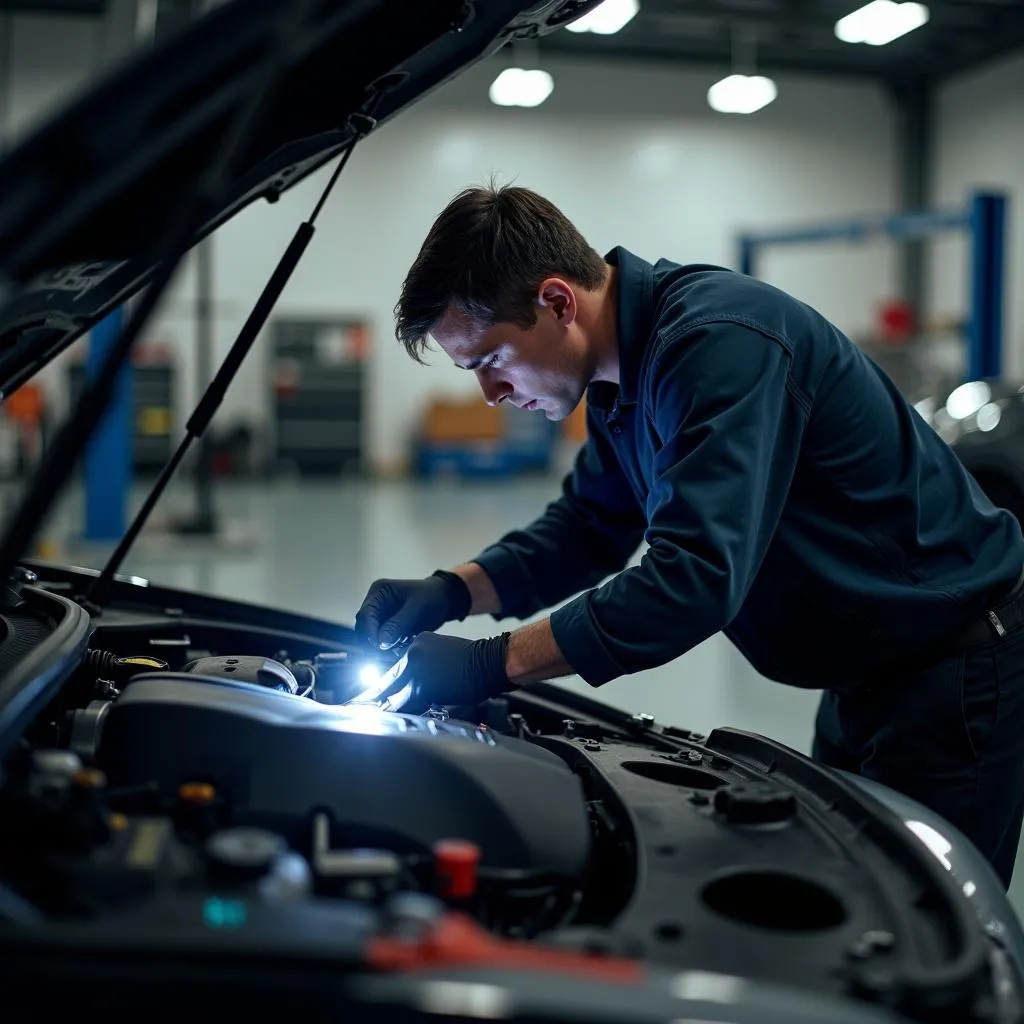 Car inspection process in a garage