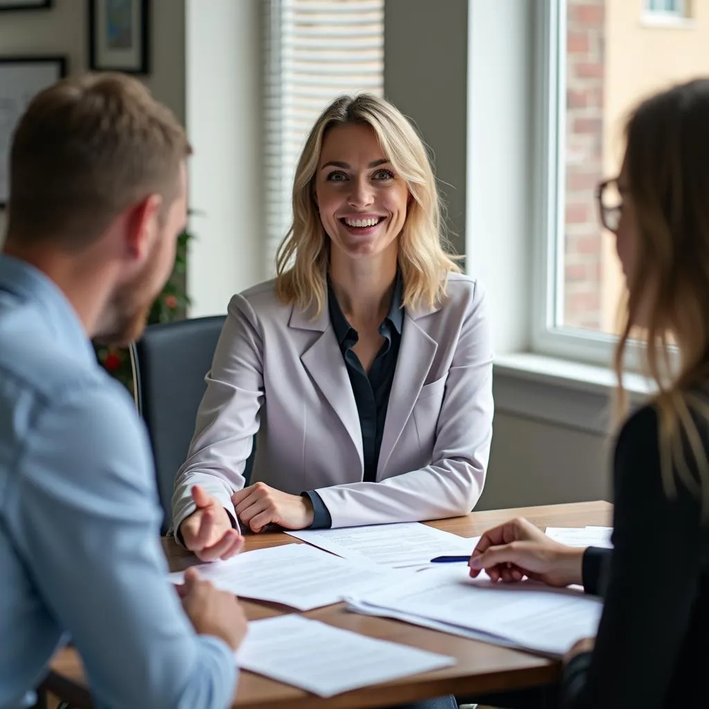 Car Insurance Agent Explaining Policy to Customer