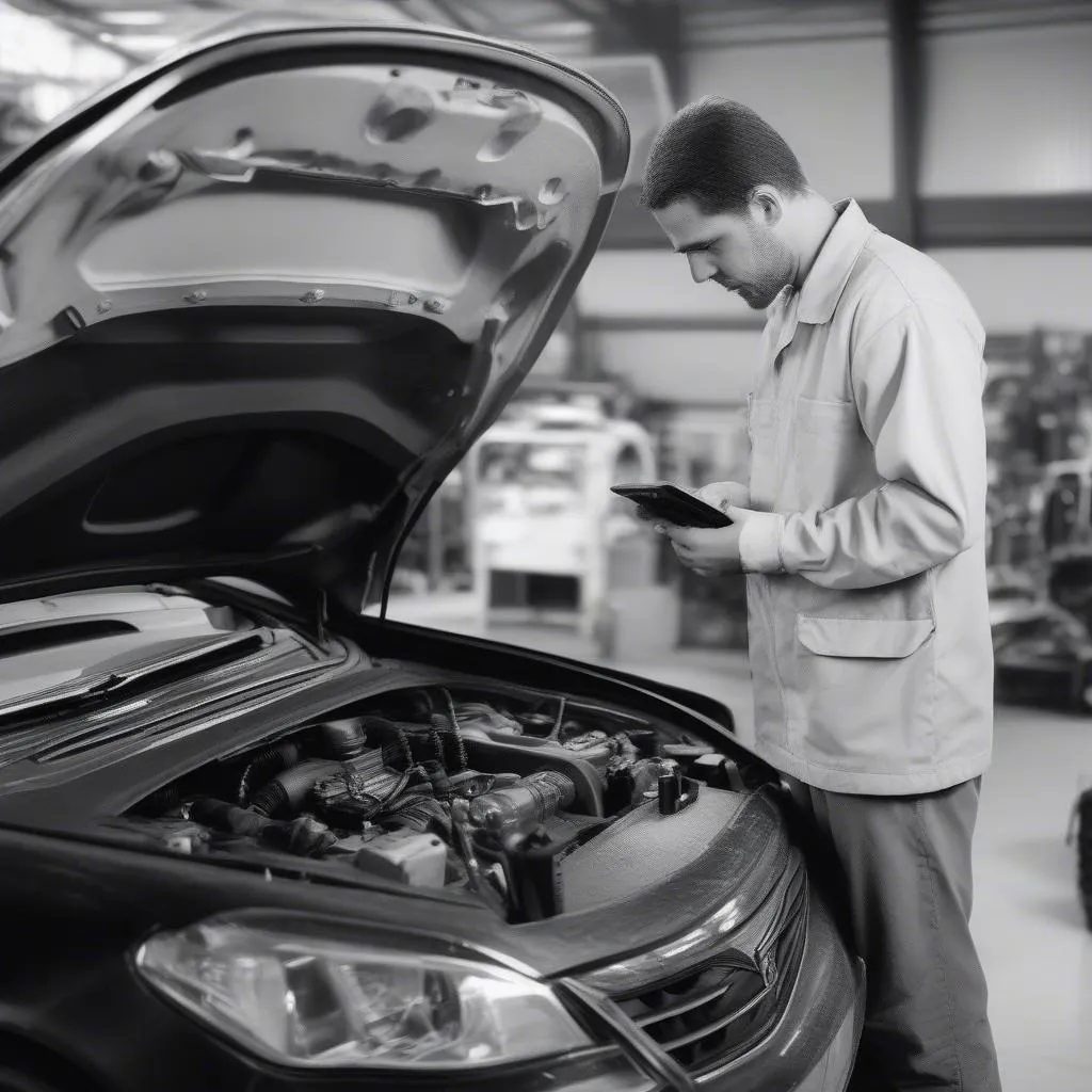 Car Mechanic and Engine