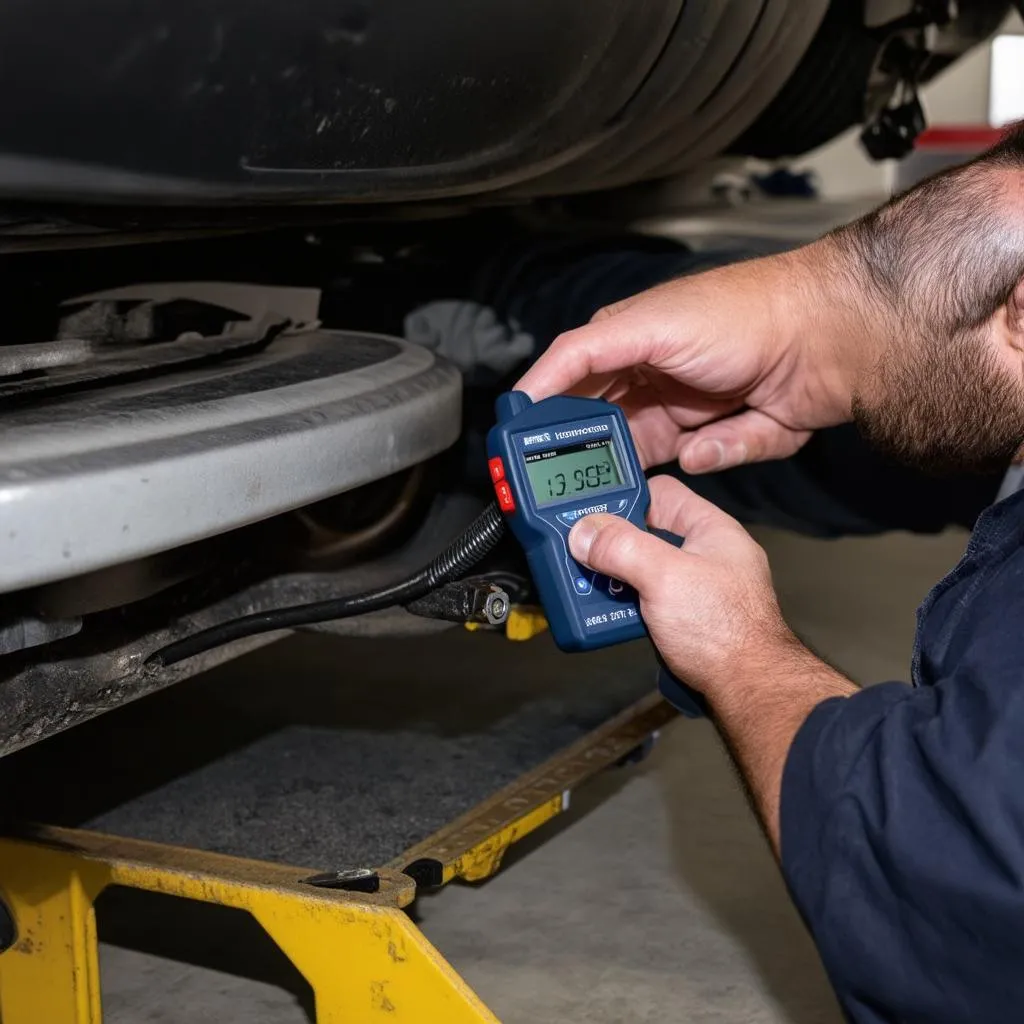 Car Mechanic Working on TPMS Sensor