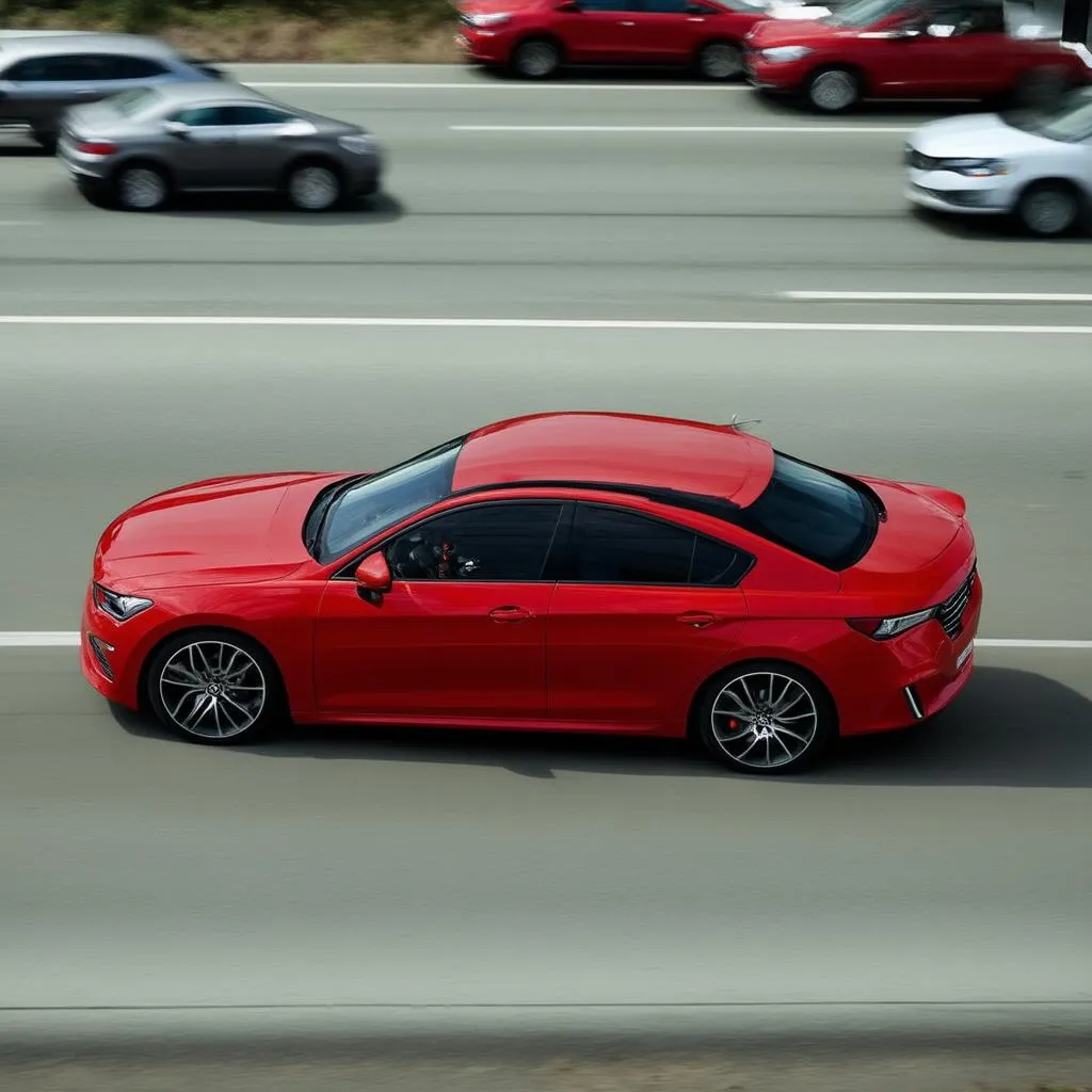 car on highway with vibration