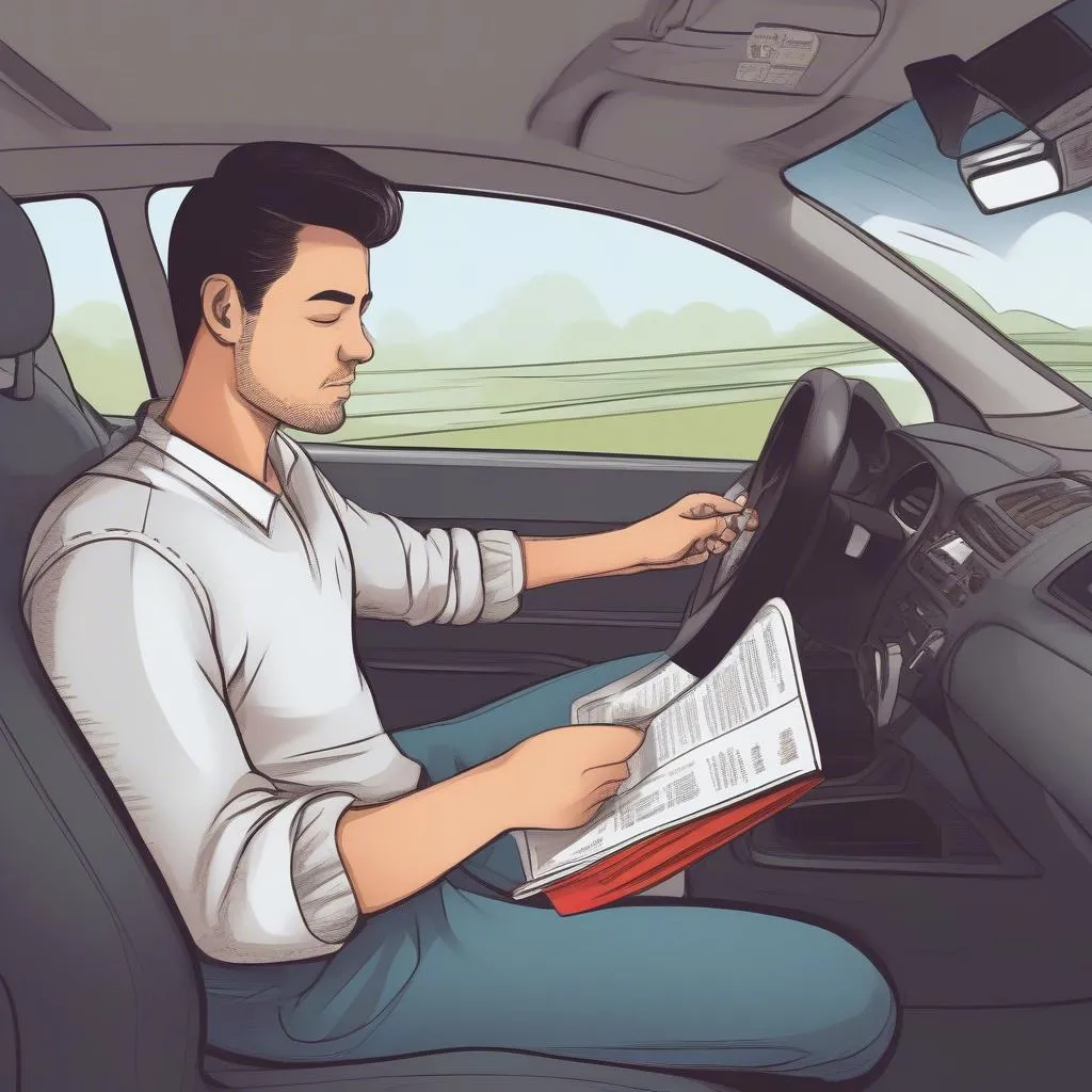 Car Owner Reading Manual