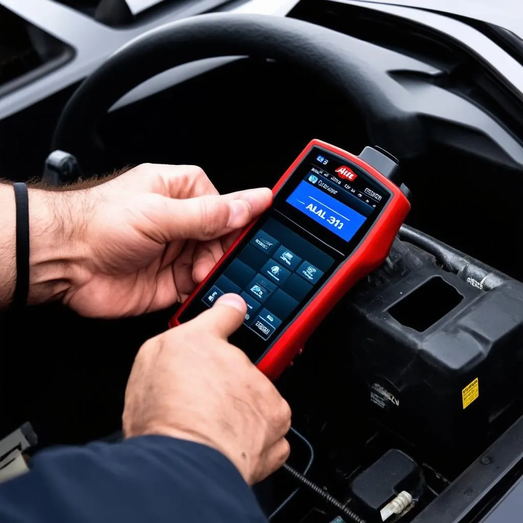 Car Owner Using Autel AL319