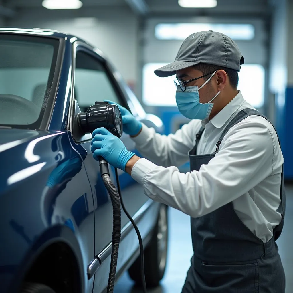 Professional Car Painting at a Body Shop