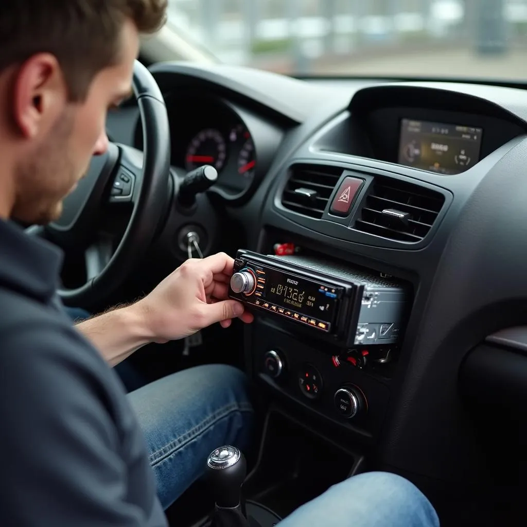 Car radio installation technician