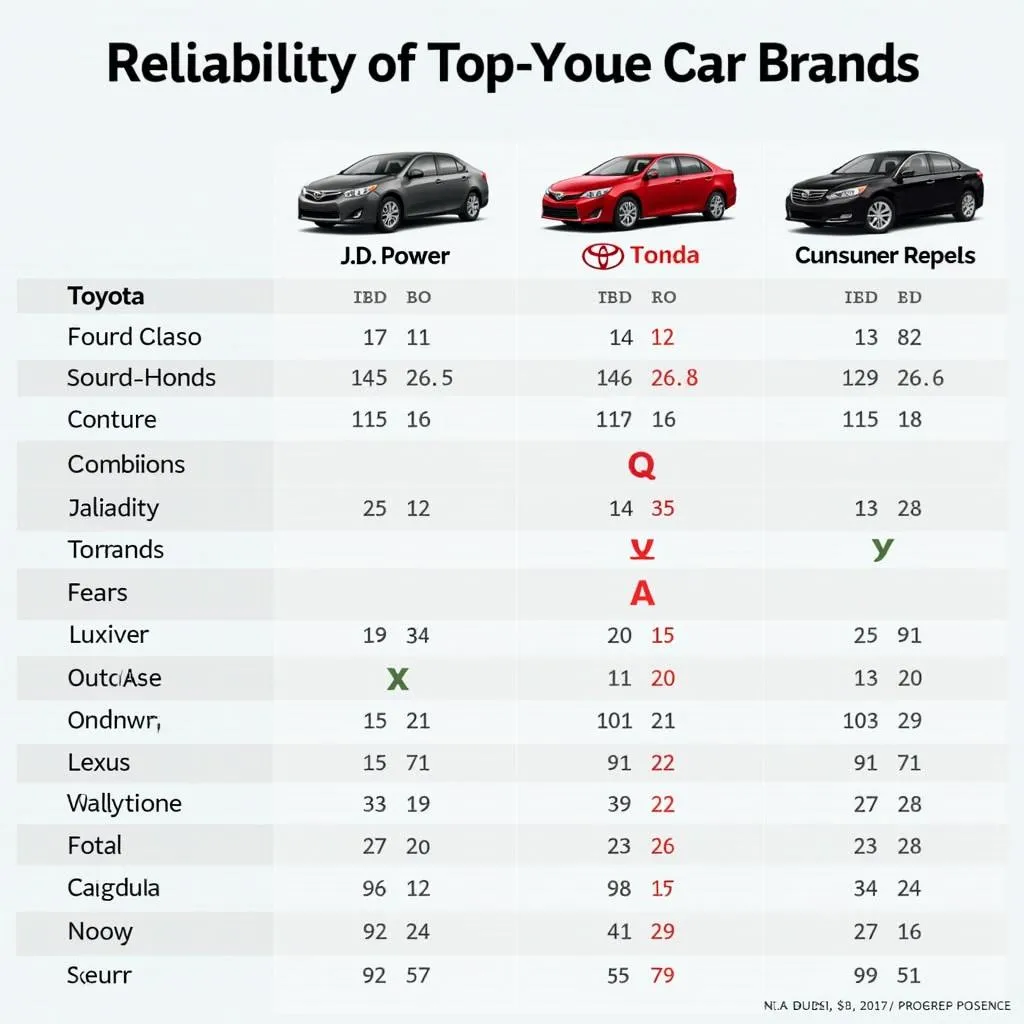 Car Reliability Ranking Chart