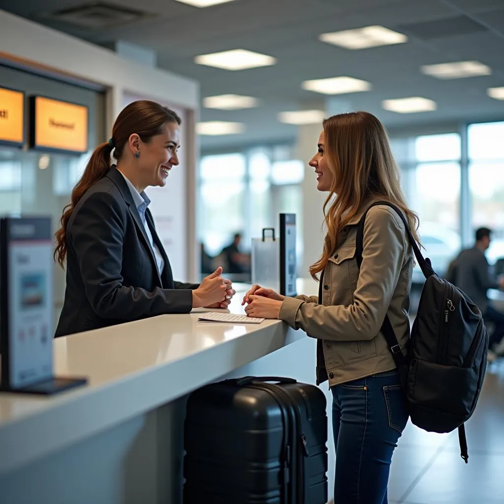 Car rental agency counter