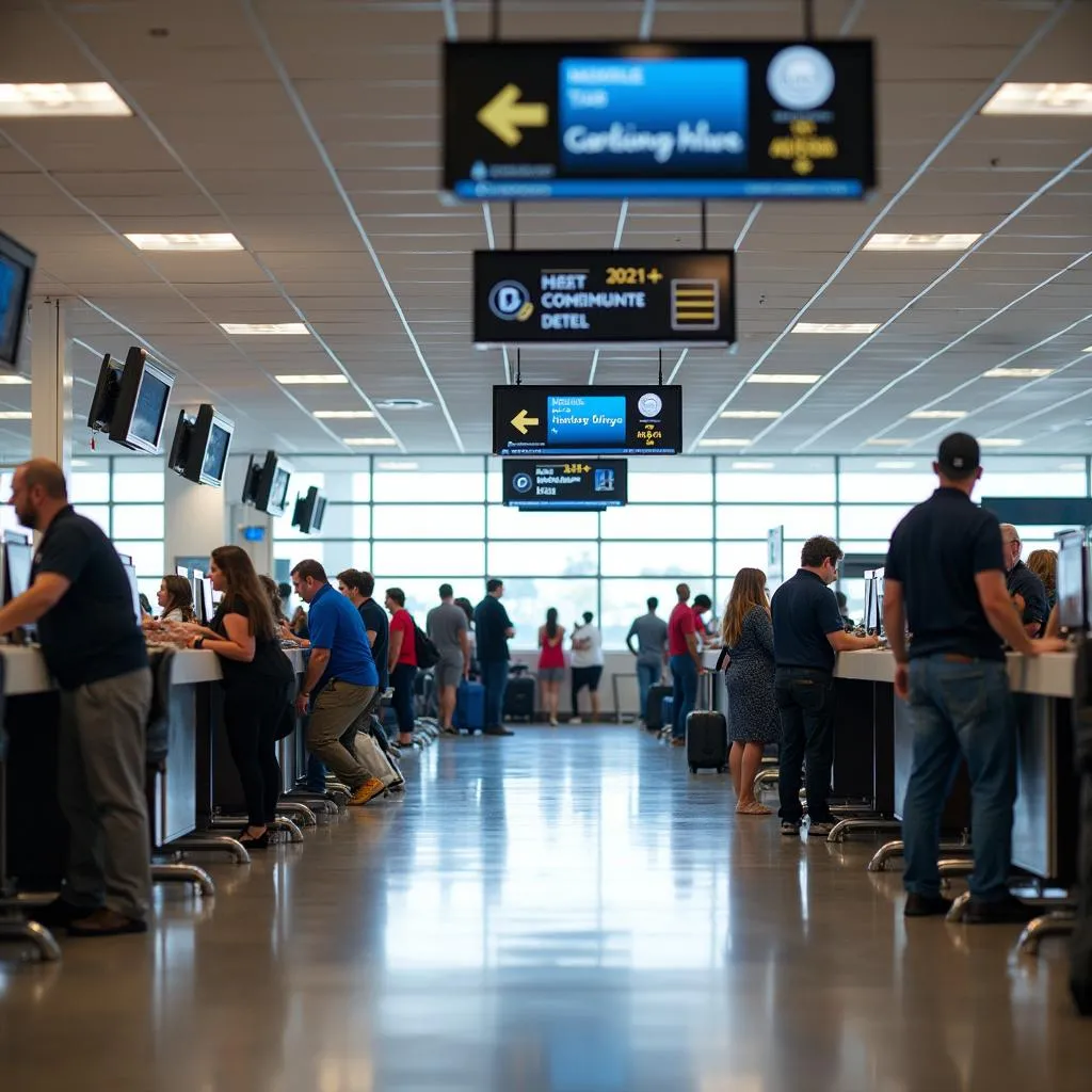 Car rental counters at Mobile Regional Airport