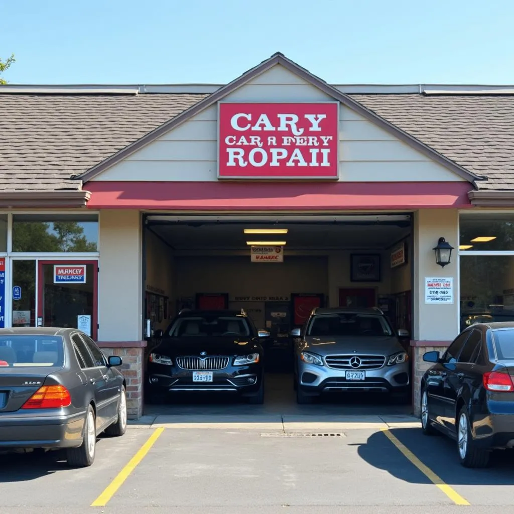 Car repair shop exterior