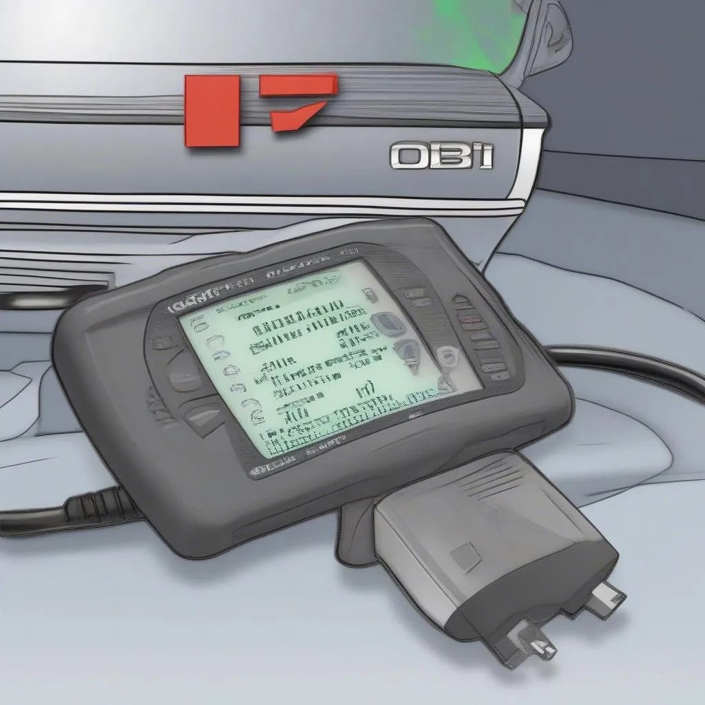 Car scan tool reading diagnostic data