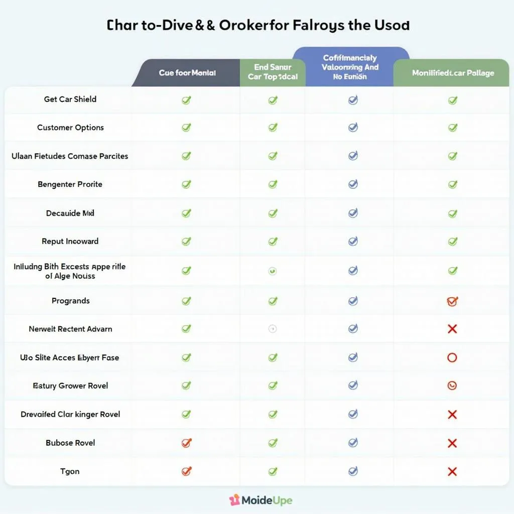 Car Shield Plan Comparison Chart