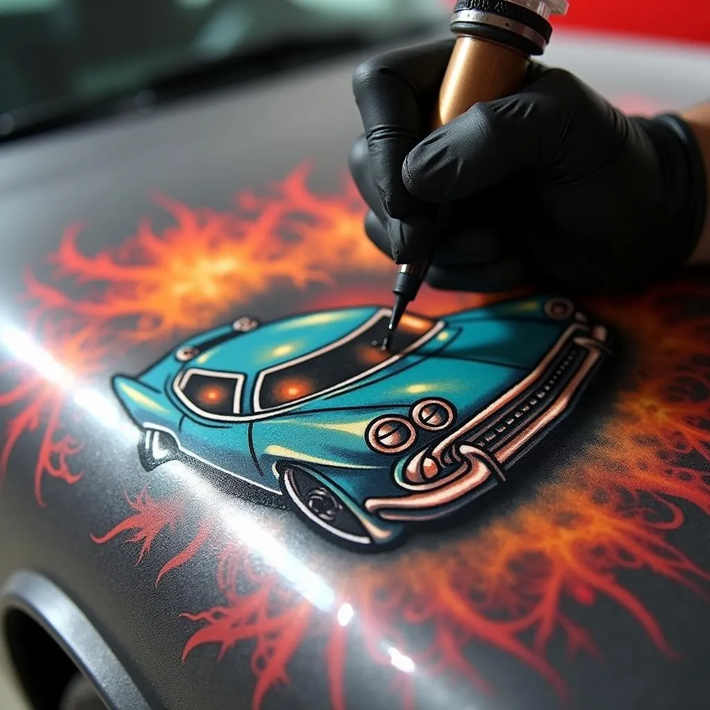 Car tattoo vinyl wrap design