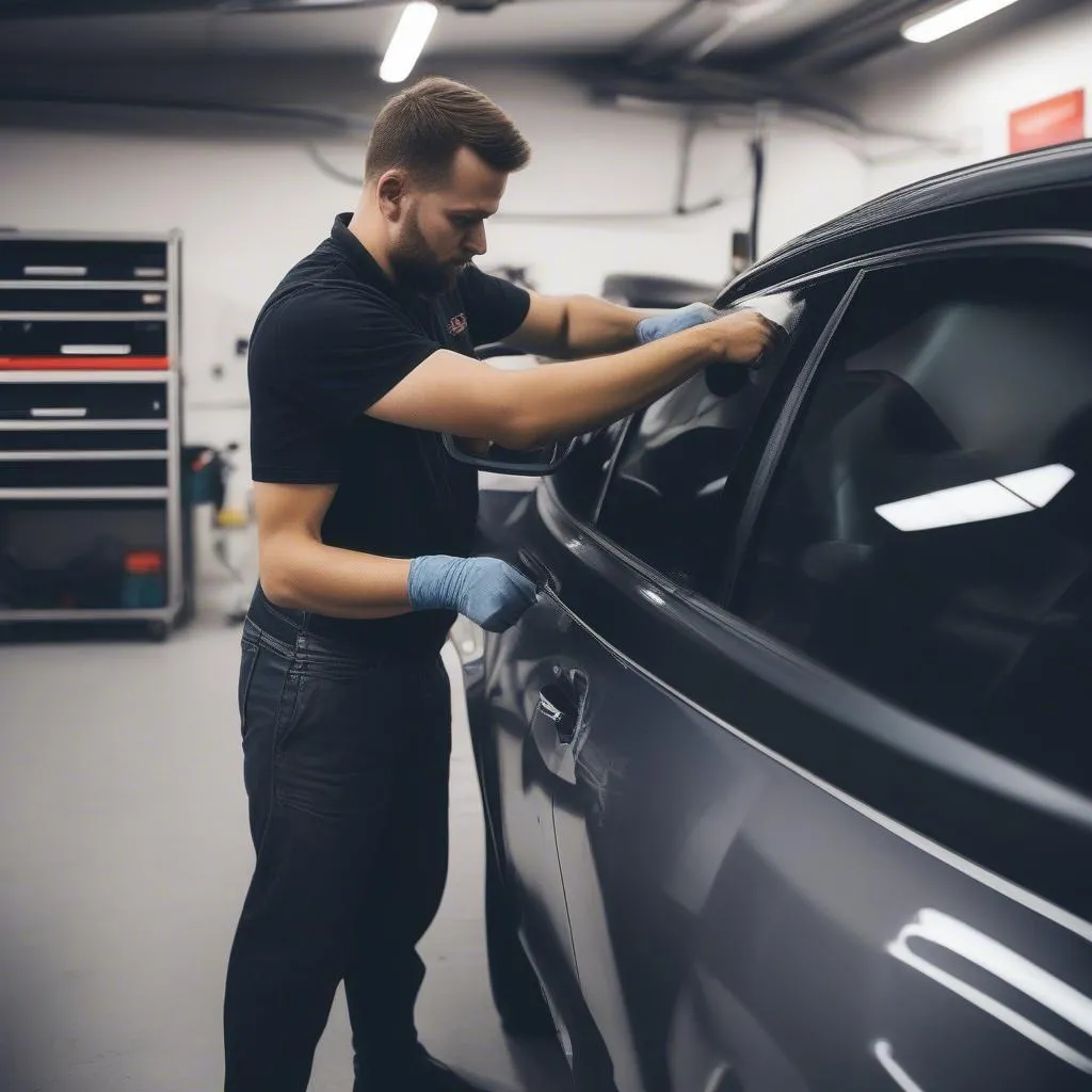 Professional car tint installation in Portland