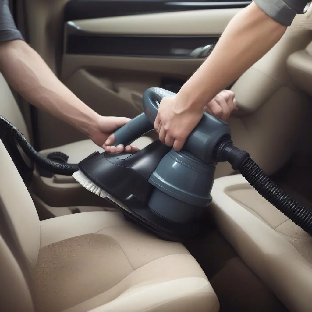 Car vacuum cleaning interior