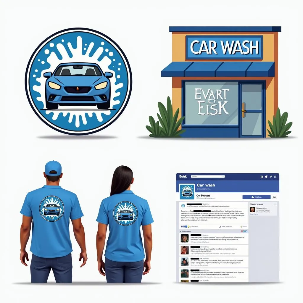 Car Wash Logo Variations for Different Applications