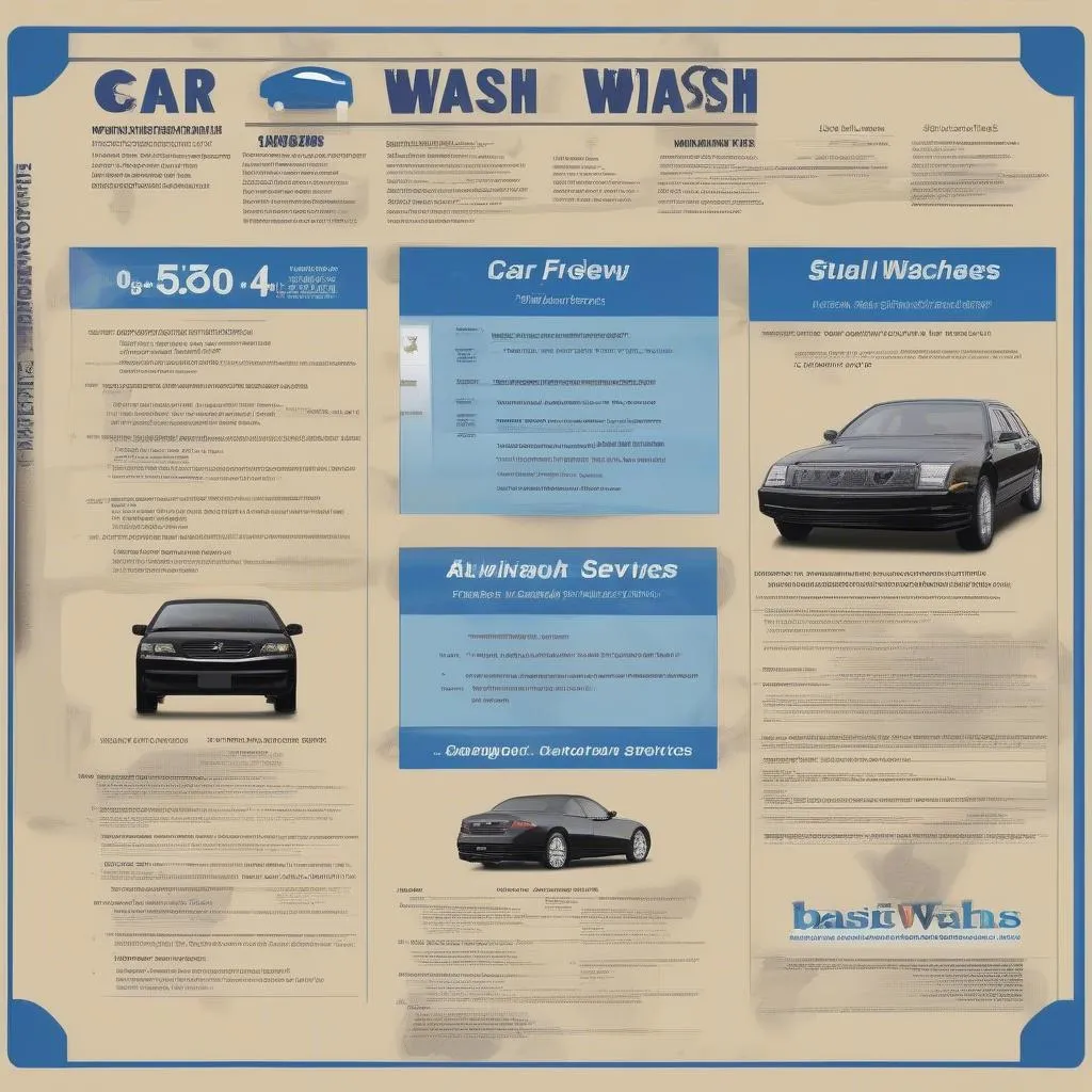 Car wash options at a car wash facility