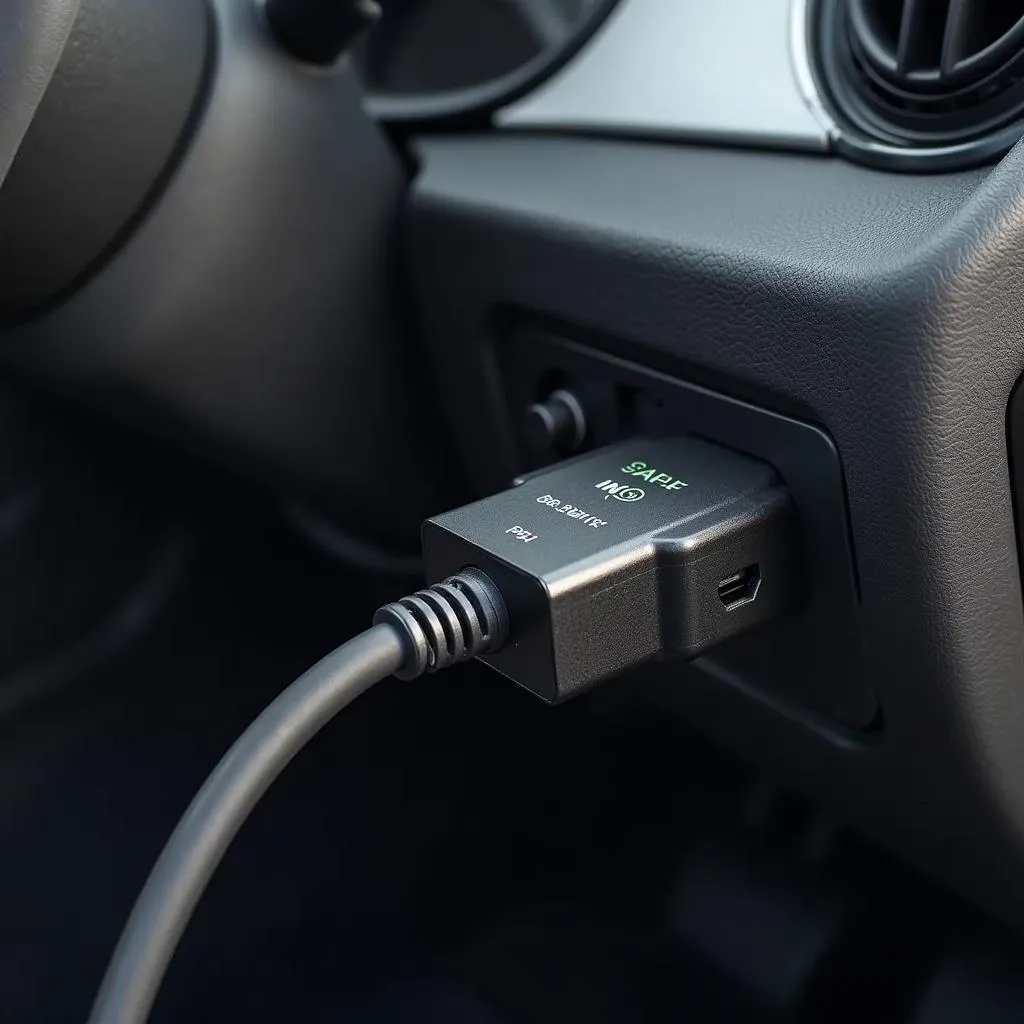 Carly Adapter Connected to OBD2 Port