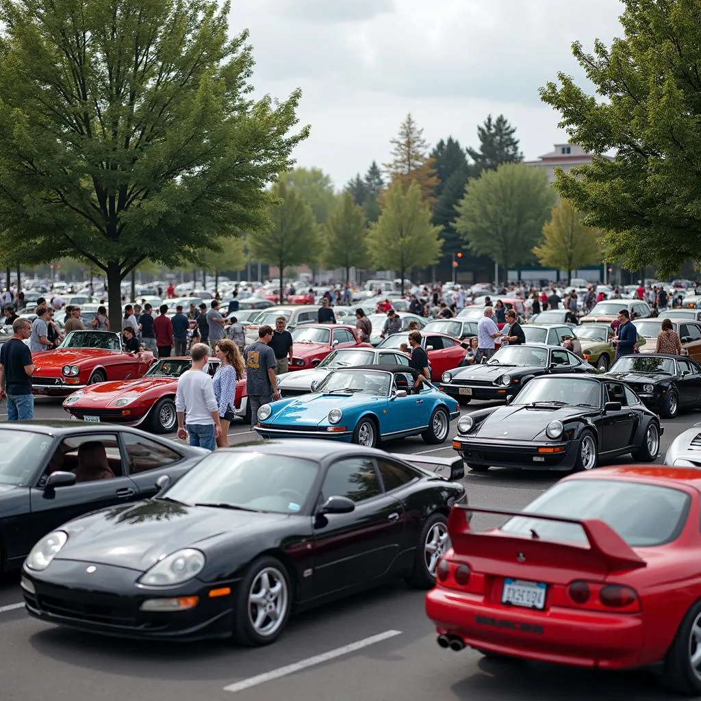 Cars and Coffee Event Parking Lot