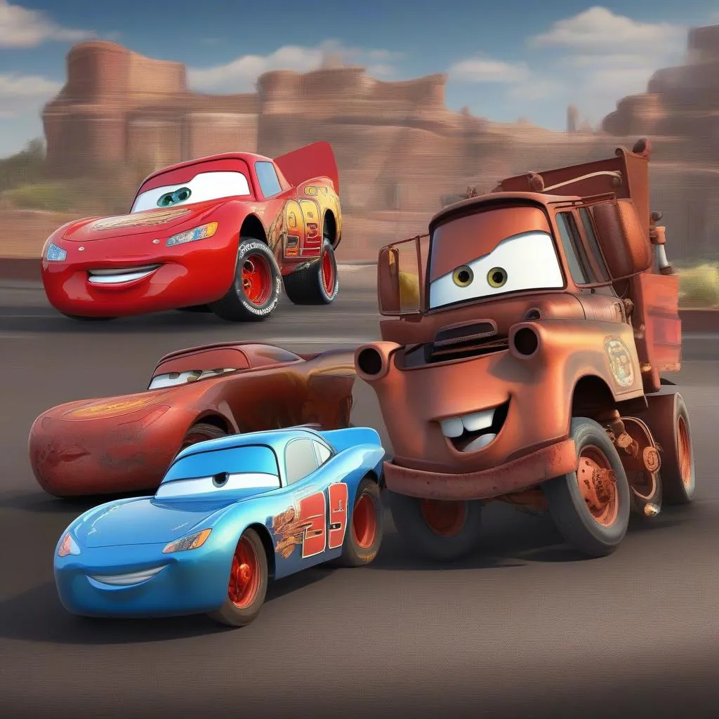 Cars Disney Characters: Lightning McQueen and Mater