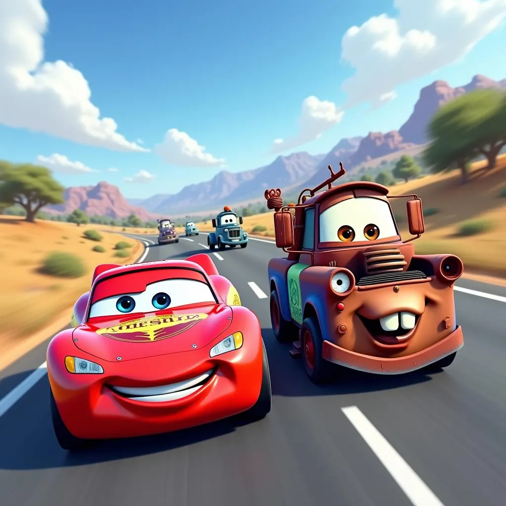 Cars On The Road - Lightning McQueen and Mater On A Roadtrip