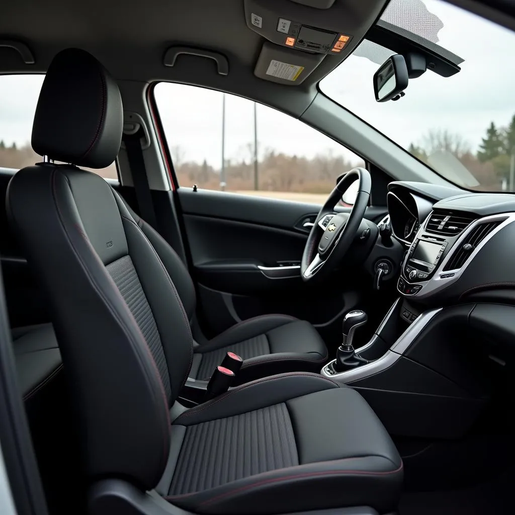 View of the Chevy Sonic interior and dashboard