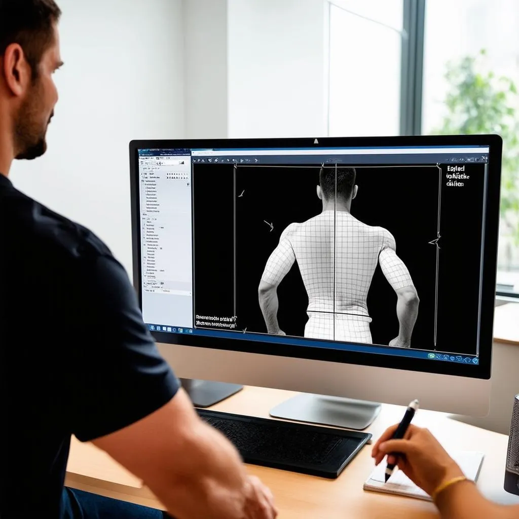 Chiropractor Using Posture Analysis Software