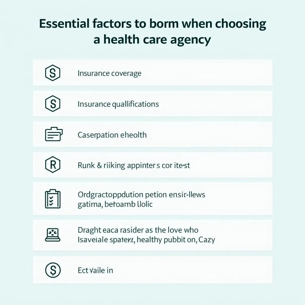 Factors to consider when choosing a health care agency