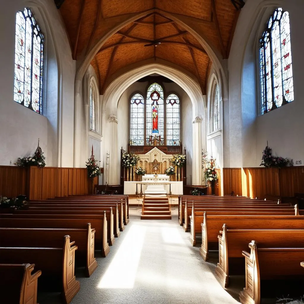 Interior of a church in Orleans perfect for a wedding